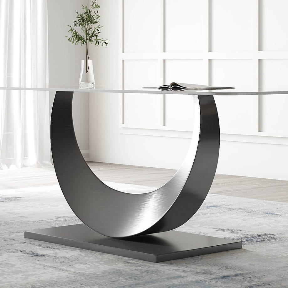 Modern Dining Room Set 1/3/4/5/8 Pcs Sintered Stone Top Table with Wingback Chairs Clearhalo 'Dining Room Sets' 'Dining Tables & Seating' 'dining_room_set' 'furn' 'furn_dining_room_set' 'Furniture' 'Kitchen & Dining Furniture' 5832980