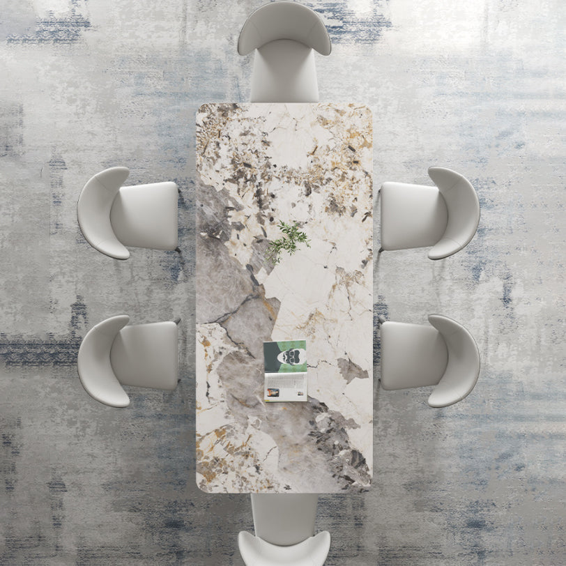 Modern Dining Room Set 1/3/4/5/8 Pcs Sintered Stone Top Table with Wingback Chairs Clearhalo 'Dining Room Sets' 'Dining Tables & Seating' 'dining_room_set' 'furn' 'furn_dining_room_set' 'Furniture' 'Kitchen & Dining Furniture' 5832985