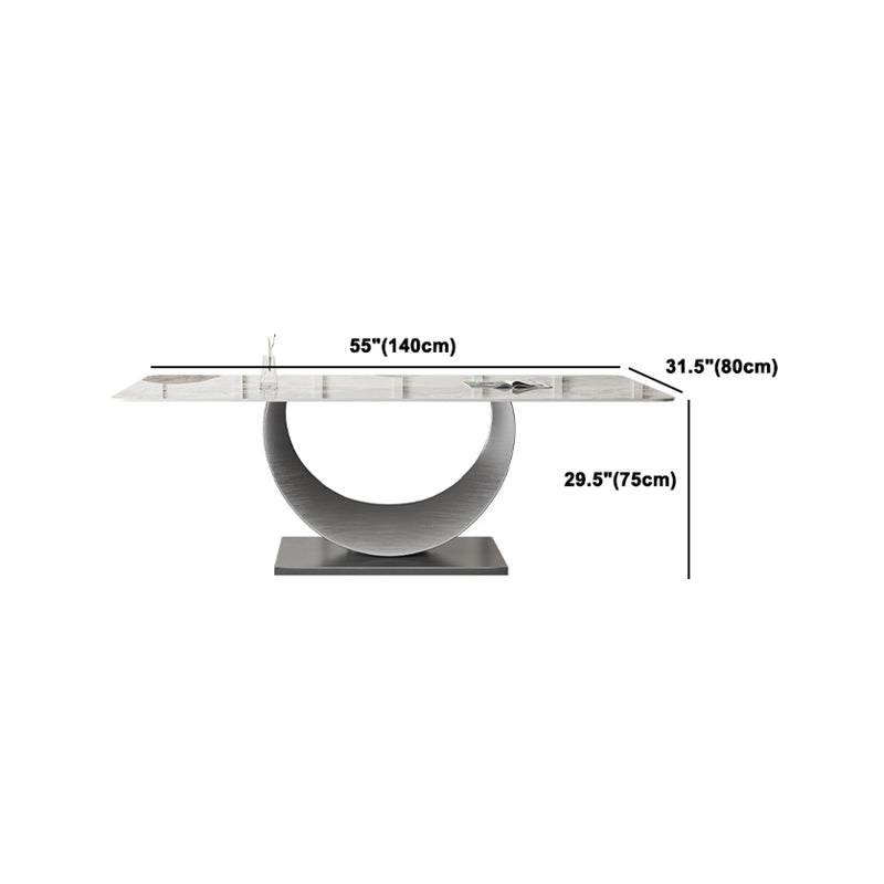 Modern Dining Room Set 1/3/4/5/8 Pcs Sintered Stone Top Table with Wingback Chairs Clearhalo 'Dining Room Sets' 'Dining Tables & Seating' 'dining_room_set' 'furn' 'furn_dining_room_set' 'Furniture' 'Kitchen & Dining Furniture' 5832986