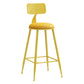 Scandinavian Metal Barstool Leather Barstools in Matte Finish for Indoor