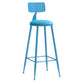 Scandinavian Metal Barstool Leather Barstools in Matte Finish for Indoor