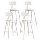 Scandinavian Metal Barstool Leather Barstools in Matte Finish for Indoor