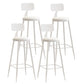 Scandinavian Metal Barstool Leather Barstools in Matte Finish for Indoor