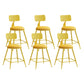 Scandinavian Metal Barstool Leather Barstools in Matte Finish for Indoor
