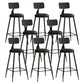 Scandinavian Metal Barstool Leather Barstools in Matte Finish for Indoor