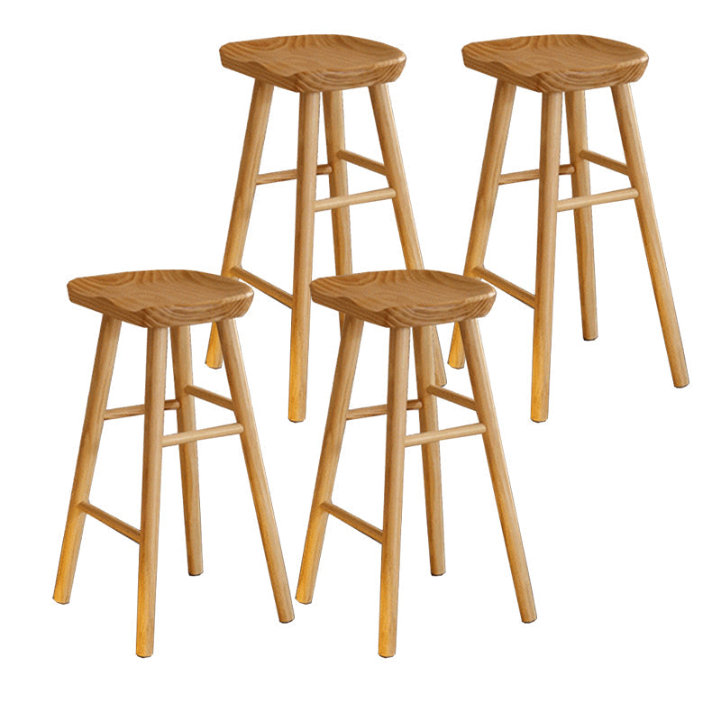 Sgabello da bancone senza schienale naturale Sgabello da bancone moderno in legno di pino
