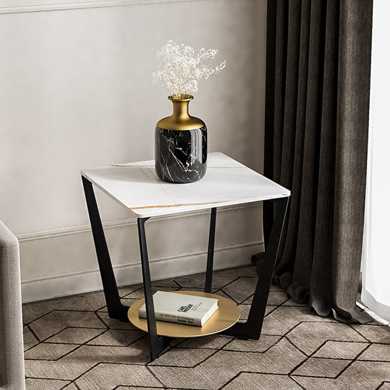 Industrial Accent Table Nightstand Lower Shelf Night Table for Bedroom Clearhalo 'Bedroom Furniture' 'furn' 'furn_night_stand' 'Furniture' 'night_stand' 'Nightstands' 5833111