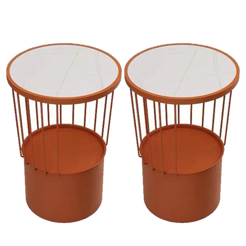 Mesa nocturna de hierro de 19.69 "Alto Gabinete de almacenamiento de almacenamiento con 2 estantes