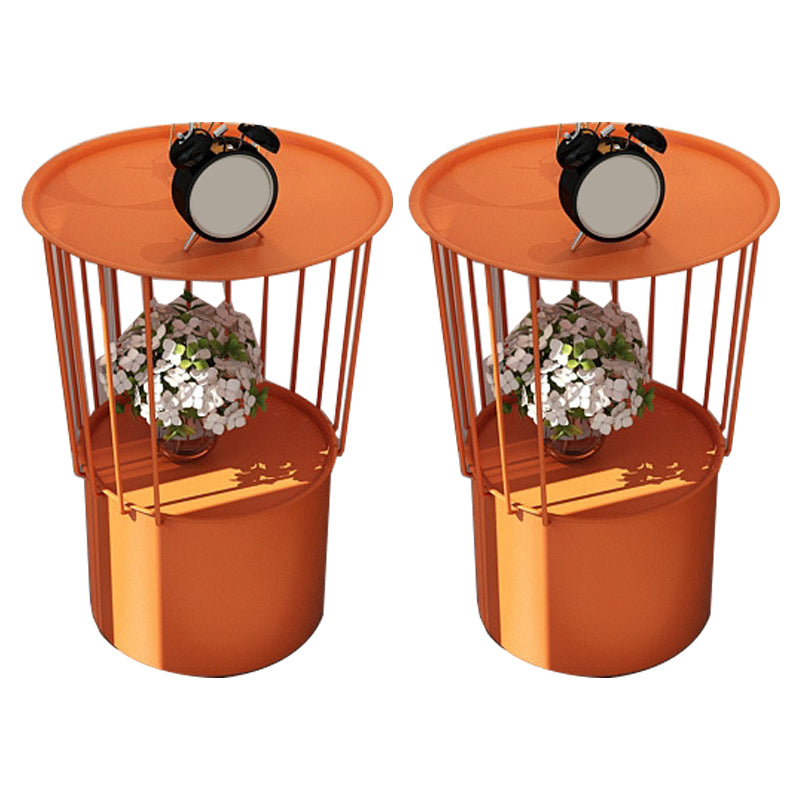 Mesa nocturna de hierro de 19.69 "Alto Gabinete de almacenamiento de almacenamiento con 2 estantes