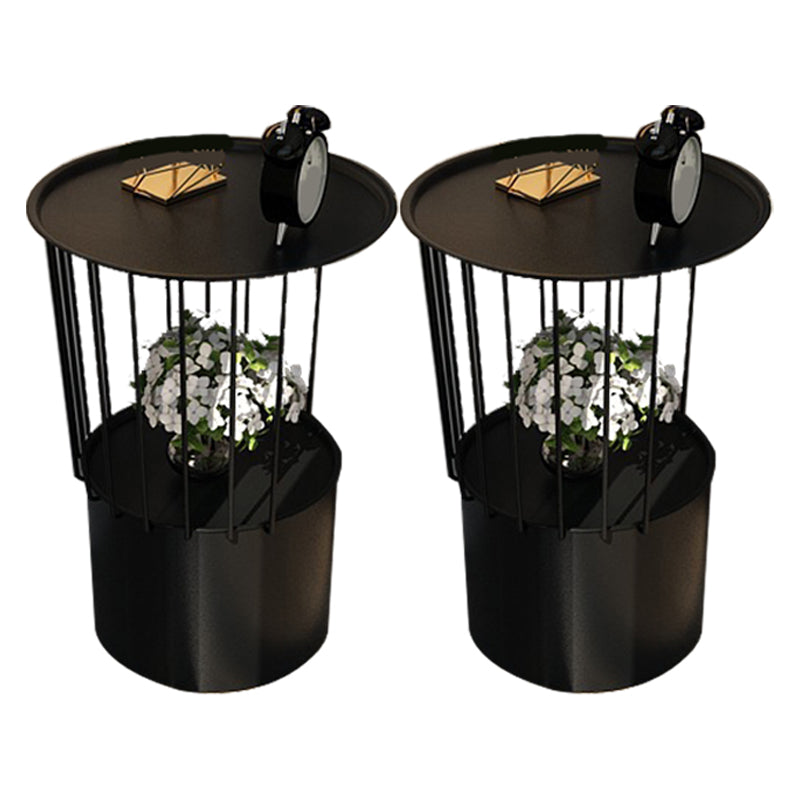 Mesa nocturna de hierro de 19.69 "Alto Gabinete de almacenamiento de almacenamiento con 2 estantes