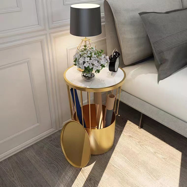 Mesa nocturna de hierro de 19.69 "Alto Gabinete de almacenamiento de almacenamiento con 2 estantes