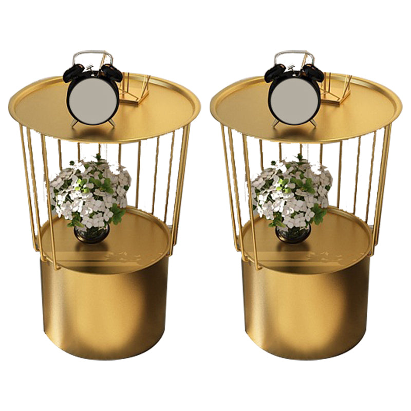 Mesa nocturna de hierro de 19.69 "Alto Gabinete de almacenamiento de almacenamiento con 2 estantes