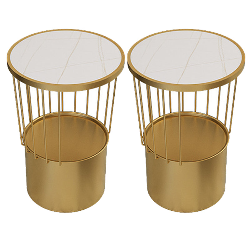 Mesa nocturna de hierro de 19.69 "Alto Gabinete de almacenamiento de almacenamiento con 2 estantes