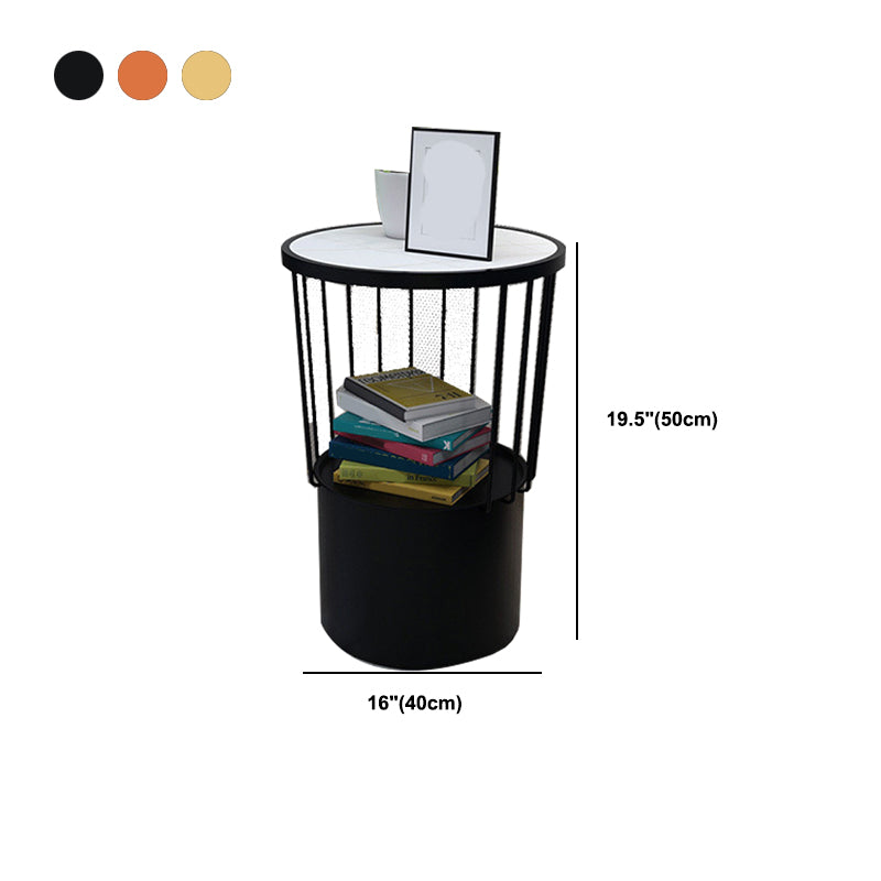 Mesa nocturna de hierro de 19.69 "Alto Gabinete de almacenamiento de almacenamiento con 2 estantes