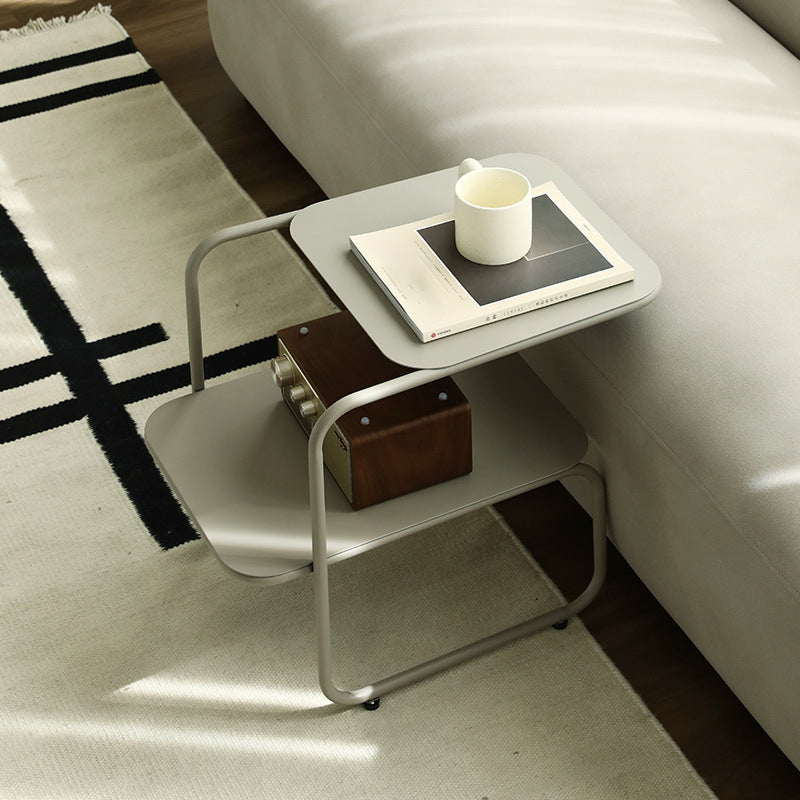 Metallbett Nachttisch 18,5 "hoher Industrial Night Tisch mit 2 Regalen