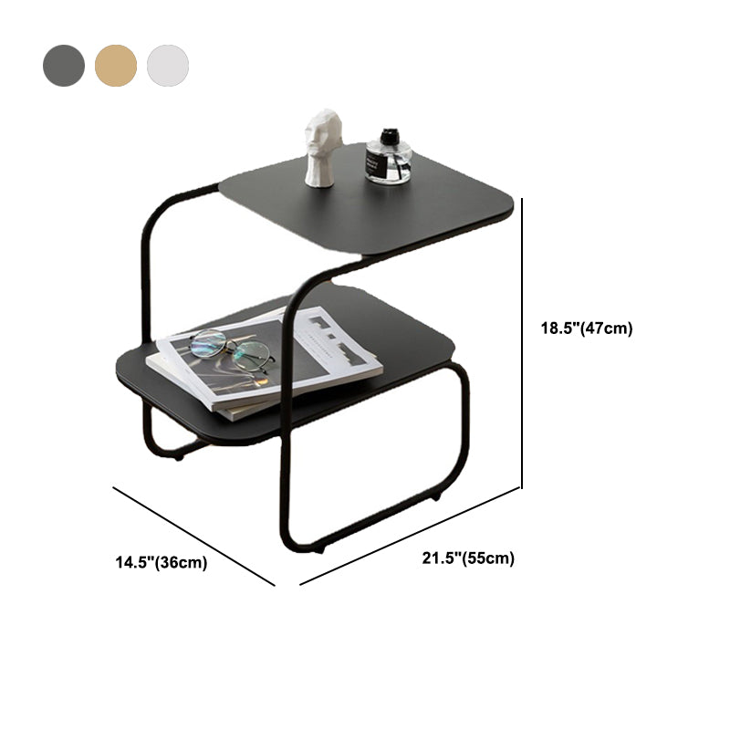 Metallbett Nachttisch 18,5 "hoher Industrial Night Tisch mit 2 Regalen
