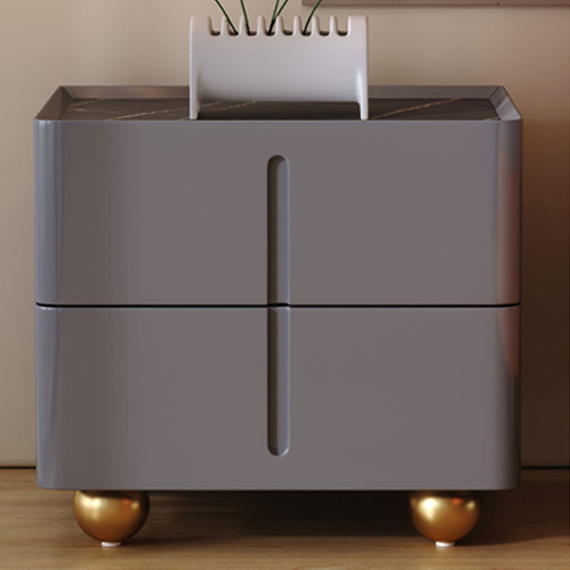 Faux Marble Bedside Gabinet 2 Cajones Cama de almacenamiento Noche