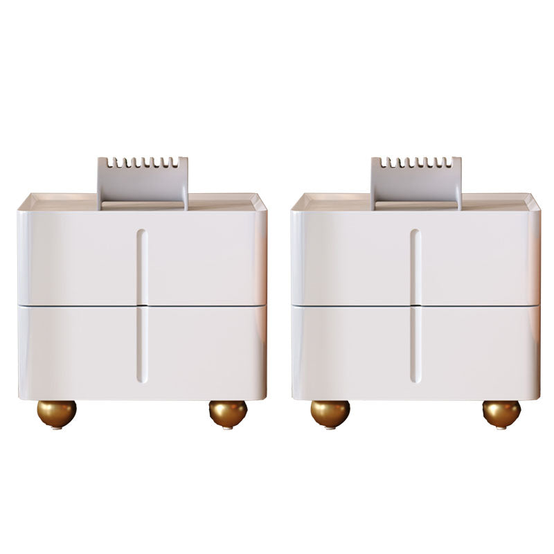 Faux Marble Bedside Gabinet 2 Cajones Cama de almacenamiento Noche
