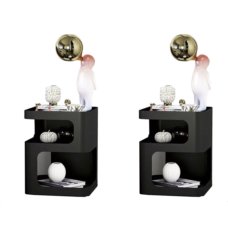 Comodino contemporaneo in metallo comodino aperto cabinetto