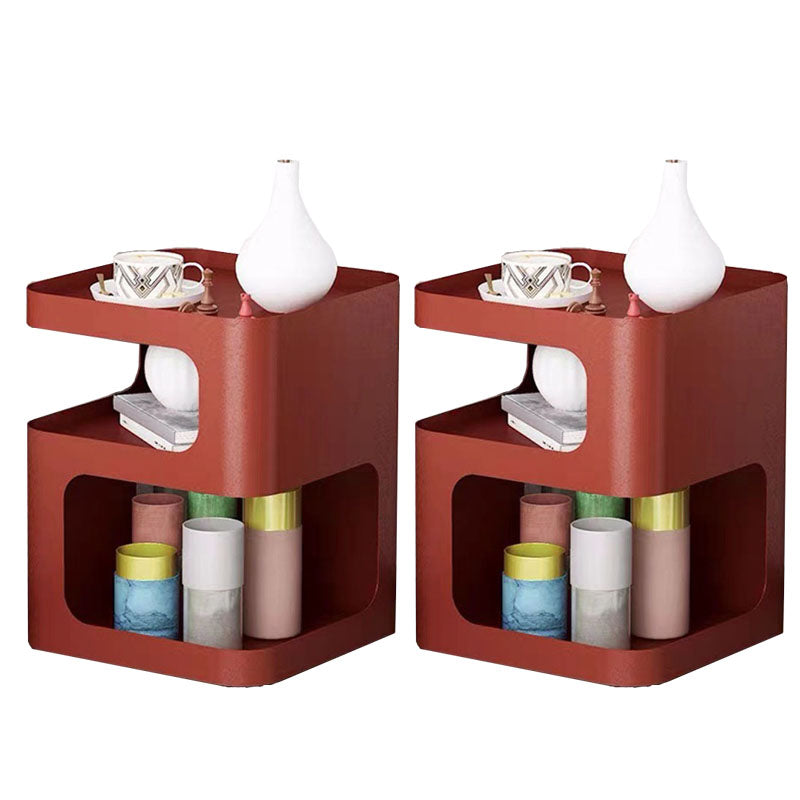 Comodino contemporaneo in metallo comodino aperto cabinetto