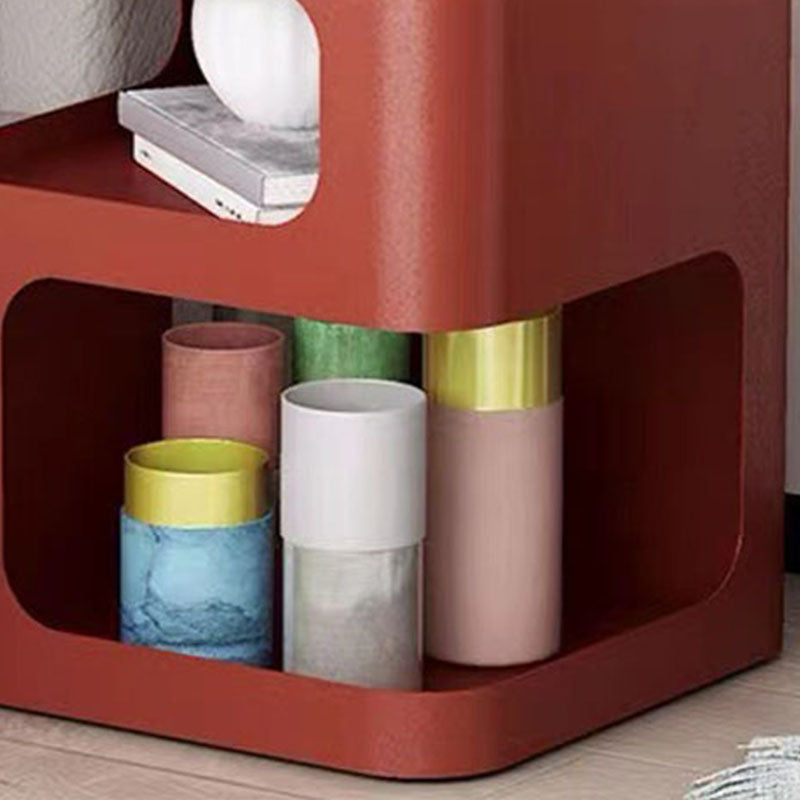 Comodino contemporaneo in metallo comodino aperto cabinetto