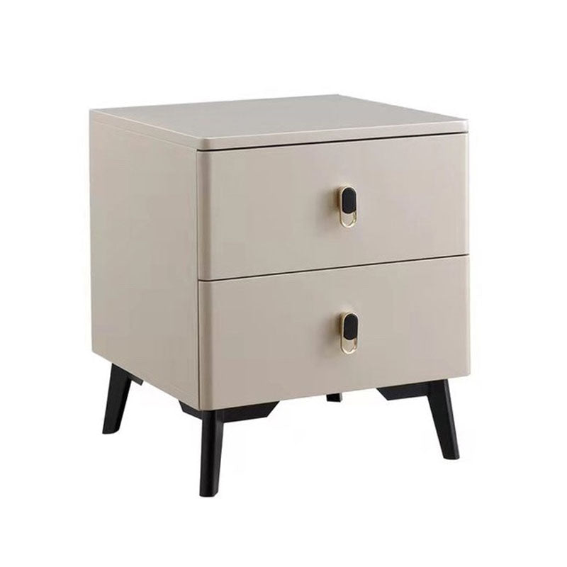 Comodino in legno massiccio mobile contemporaneo con 2 cassetti