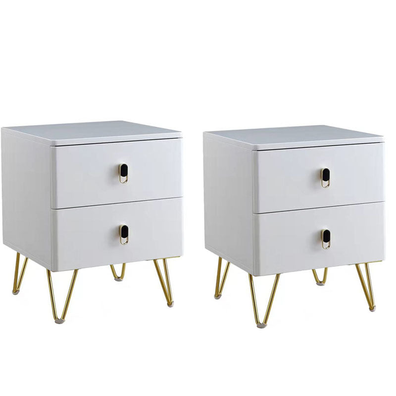 Comodino in legno massiccio mobile contemporaneo con 2 cassetti