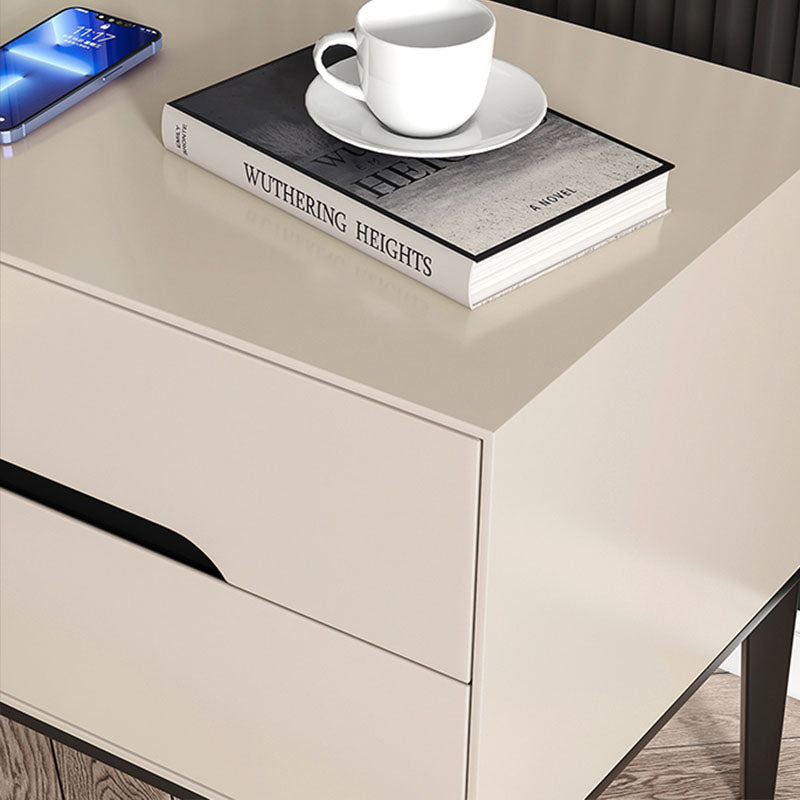 Comodino in legno massiccio mobile contemporaneo con 2 cassetti