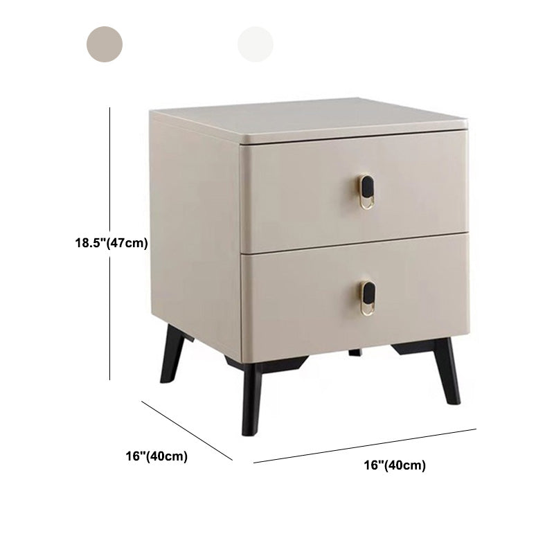 Comodino in legno massiccio mobile contemporaneo con 2 cassetti