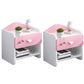 Contemporary Bedside Cabinet Night Table Lower Shelf Night Table for Bedroom White-Pink 2 Piece Set 1 Clearhalo 'Bedroom Furniture' 'furn' 'furn_night_stand' 'Furniture' 'night_stand' 'Nightstands' 5833343