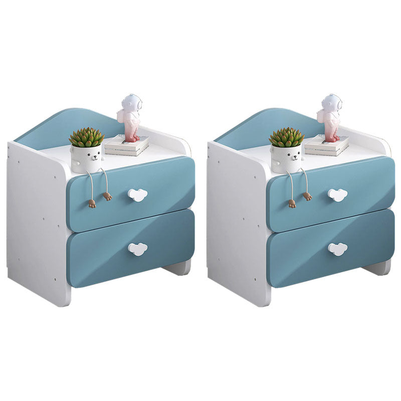 Contemporary Bedside Cabinet Night Table Lower Shelf Night Table for Bedroom Blue 2 Piece Set 2 Clearhalo 'Bedroom Furniture' 'furn' 'furn_night_stand' 'Furniture' 'night_stand' 'Nightstands' 5833345