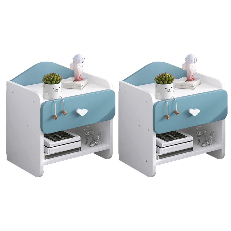 Contemporary Bedside Cabinet Night Table Lower Shelf Night Table for Bedroom Blue 2 Piece Set 1 Clearhalo 'Bedroom Furniture' 'furn' 'furn_night_stand' 'Furniture' 'night_stand' 'Nightstands' 5833347
