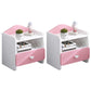 Contemporary Bedside Cabinet Night Table Lower Shelf Night Table for Bedroom White 2 Piece Set 1 Clearhalo 'Bedroom Furniture' 'furn' 'furn_night_stand' 'Furniture' 'night_stand' 'Nightstands' 5833350