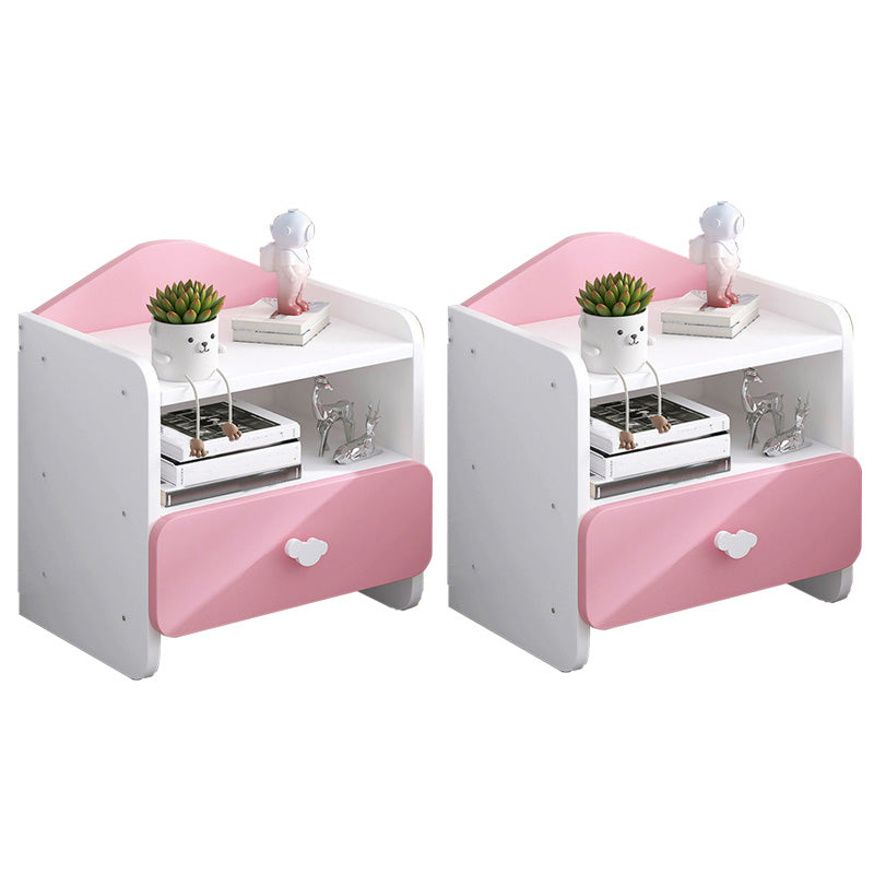 Contemporary Bedside Cabinet Night Table Lower Shelf Night Table for Bedroom White 2 Piece Set 1 Clearhalo 'Bedroom Furniture' 'furn' 'furn_night_stand' 'Furniture' 'night_stand' 'Nightstands' 5833350