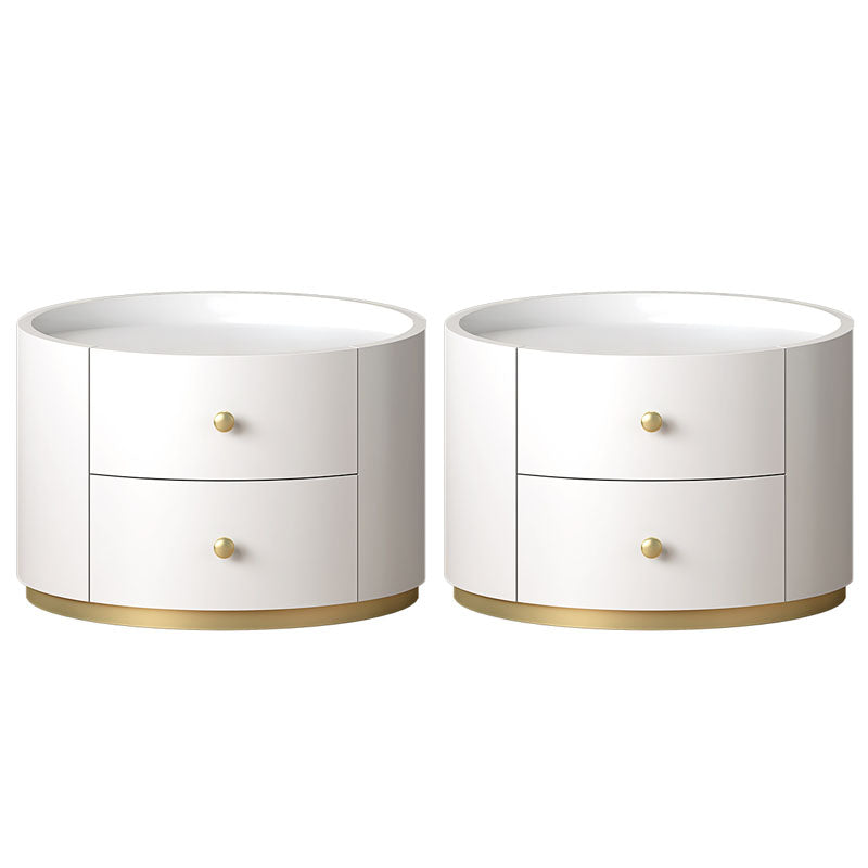 Glam massief hout nachtkastje lade opslag 2 lade nachttafel 16.9 "lang