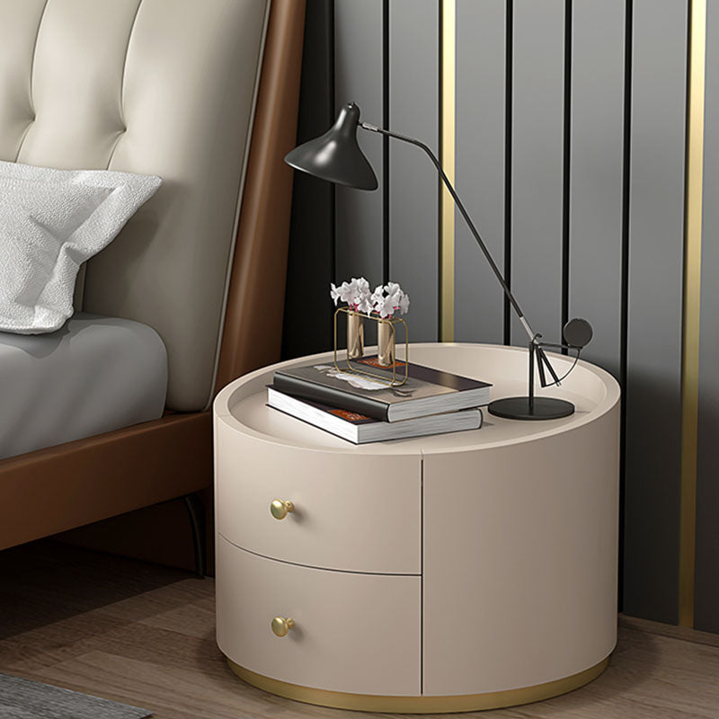 Glam massief hout nachtkastje lade opslag 2 lade nachttafel 16.9 "lang