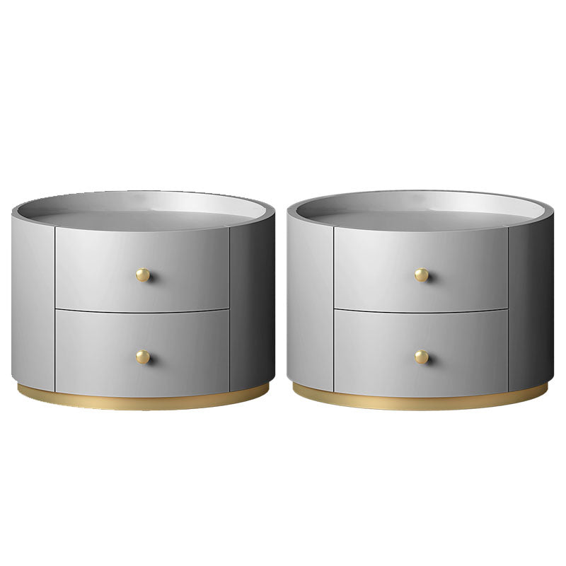 Glam massief hout nachtkastje lade opslag 2 lade nachttafel 16.9 "lang