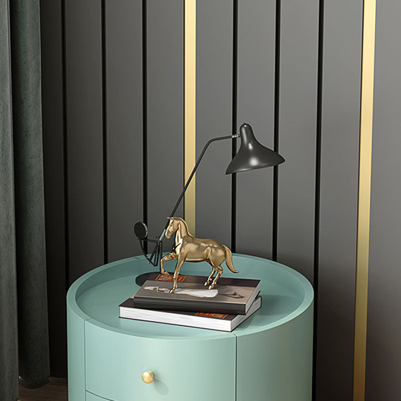 Glam massief hout nachtkastje lade opslag 2 lade nachttafel 16.9 "lang