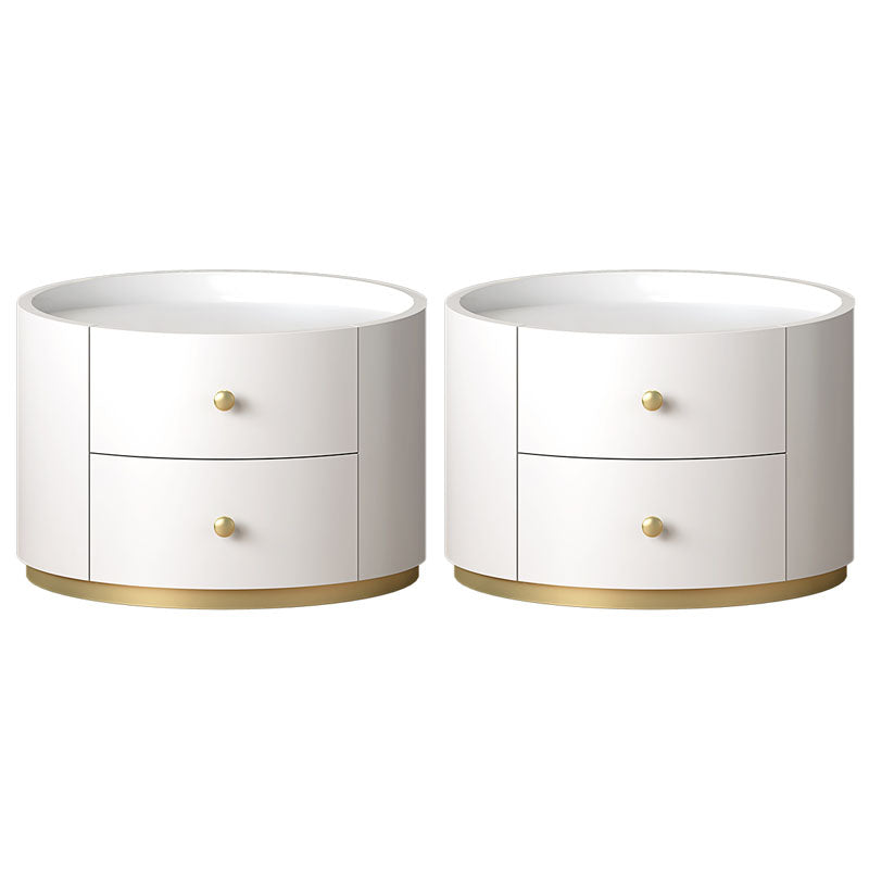 Glam massief hout nachtkastje lade opslag 2 lade nachttafel 16.9 "lang