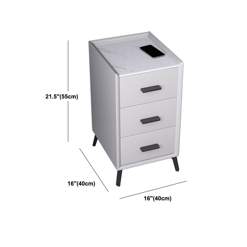 Table de nuit en pierre moderne 3 - Tablette de tiroir avec des jambes noires