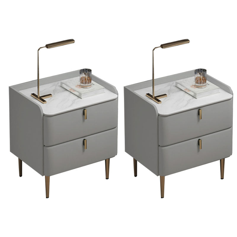 Tavolo da notte in pietra in pietra in pietra in legno massiccio contemporaneo con cassetti