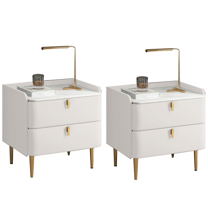 Tavolo da notte in pietra in pietra in pietra in legno massiccio contemporaneo con cassetti