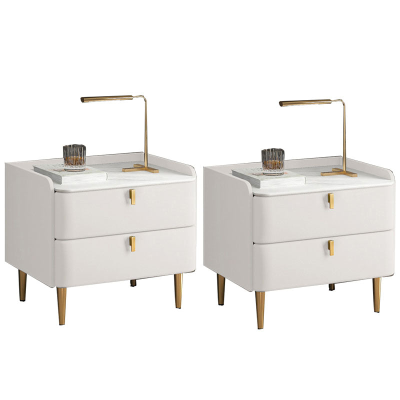 Tavolo da notte in pietra in pietra in pietra in legno massiccio contemporaneo con cassetti