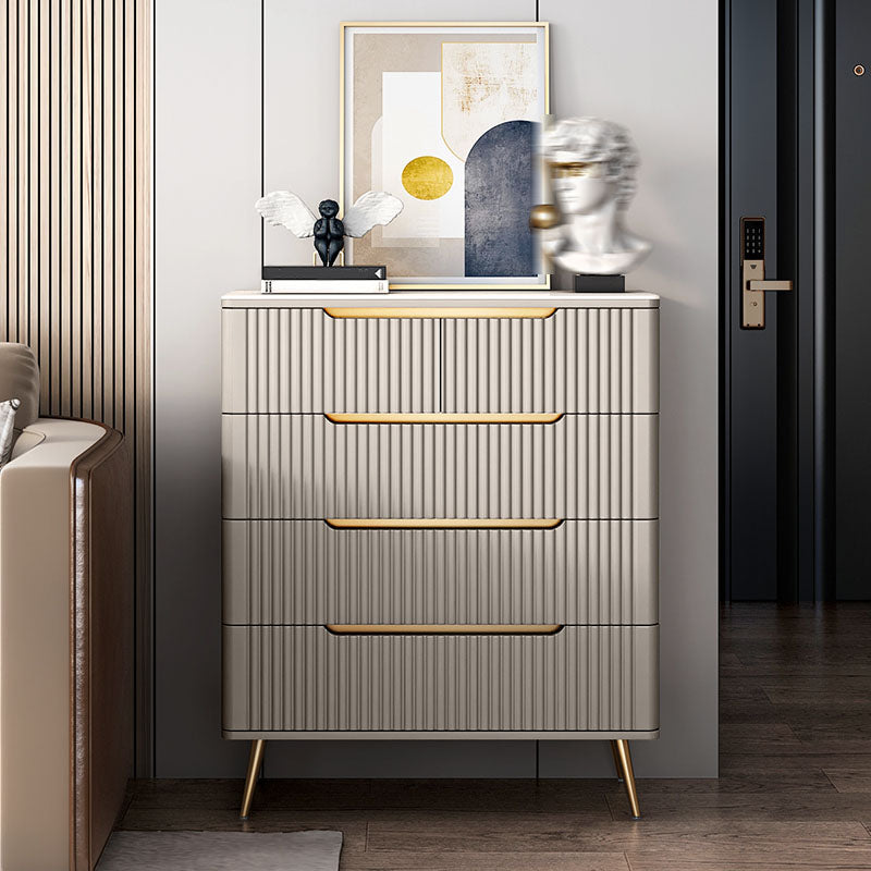 15.75-inch Height Dresser Glam Storage Chest with 4/5 Drawers Champagne 5 Clearhalo 'Bedroom Furniture' 'Dressers & Chests' 'dressers_chests' 'furn' 'furn_dressers_chests' 'Furniture' 5833560