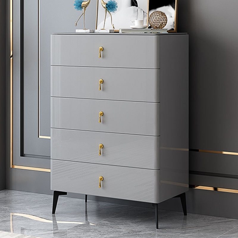 Glam Wooden 16" Wide Storage Chest Bedroom Chest with Drawers Grey 5 Clearhalo 'Bedroom Furniture' 'Dressers & Chests' 'dressers_chests' 'furn' 'furn_dressers_chests' 'Furniture' 5833573