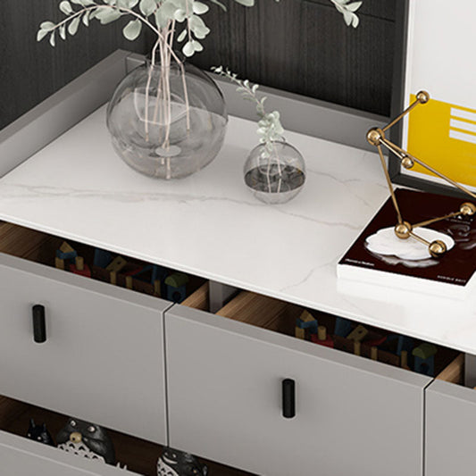 Contemporary Stone Top Storage Chest 15.75" Width Dresser for Bedroom