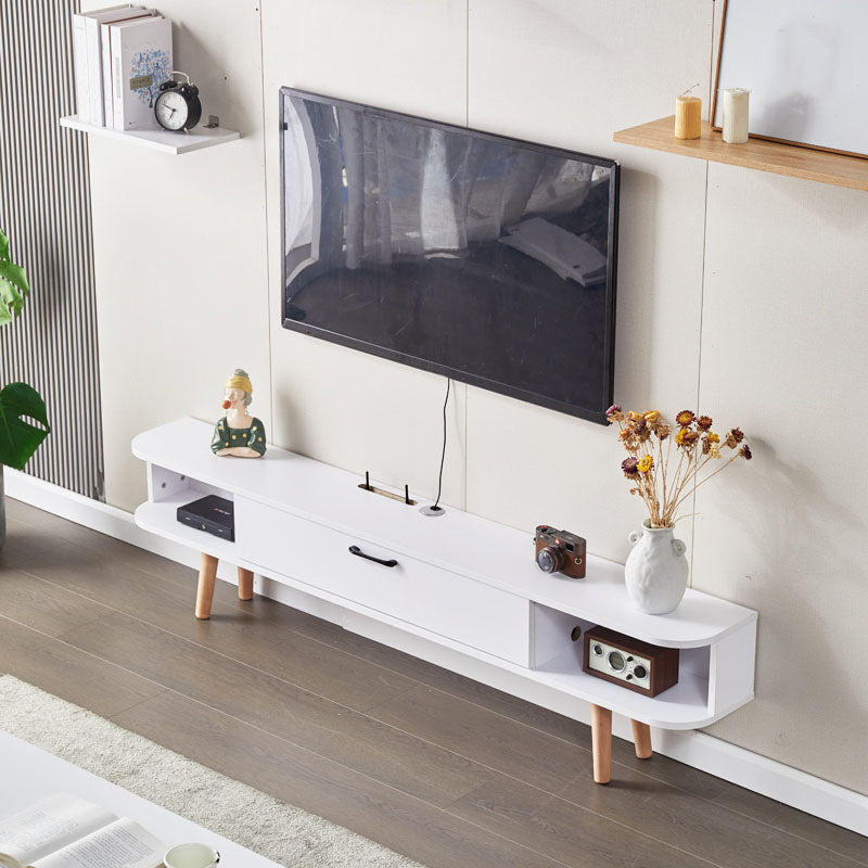 Wooden Media Console TV Stand Contemporary TV Media Stand with Door White Clearhalo 'furn' 'furn_tv_stands_entertainment_centers' 'Furniture' 'Living Room Furniture' 'TV Stands & Entertainment Centers' 'TV Stands & Media Storage Furniture' 'tv_stands_entertainment_centers' 5833787