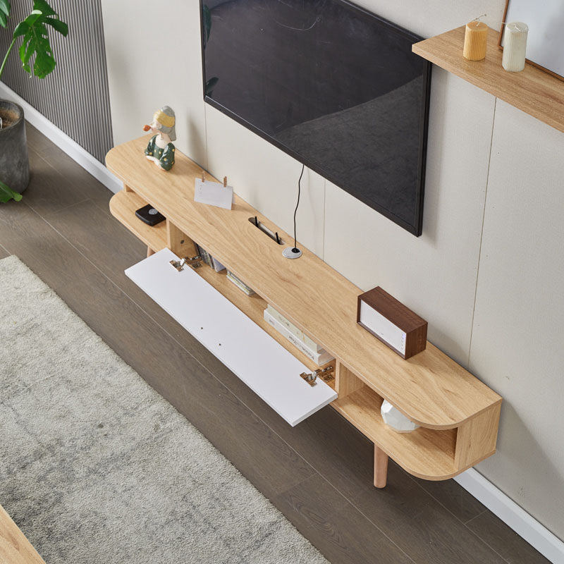 Wooden Media Console TV Stand Contemporary TV Media Stand with Door Clearhalo 'furn' 'furn_tv_stands_entertainment_centers' 'Furniture' 'Living Room Furniture' 'TV Stands & Entertainment Centers' 'TV Stands & Media Storage Furniture' 'tv_stands_entertainment_centers' 5833788