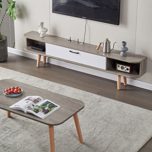 Wooden Media Console TV stand con supporto per media televisivi contemporanei