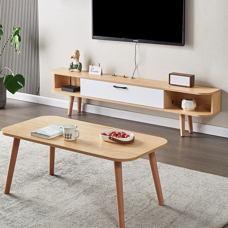 Wooden Media Console TV Stand Contemporary TV Media Stand with Door Clearhalo 'furn' 'furn_tv_stands_entertainment_centers' 'Furniture' 'Living Room Furniture' 'TV Stands & Entertainment Centers' 'TV Stands & Media Storage Furniture' 'tv_stands_entertainment_centers' 5833794